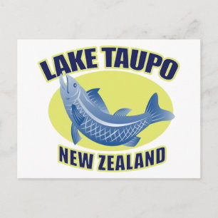 Trout fish lake taupo new zealand postcard