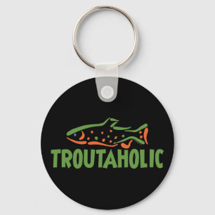 Trout Fisherman Fishing Keychain