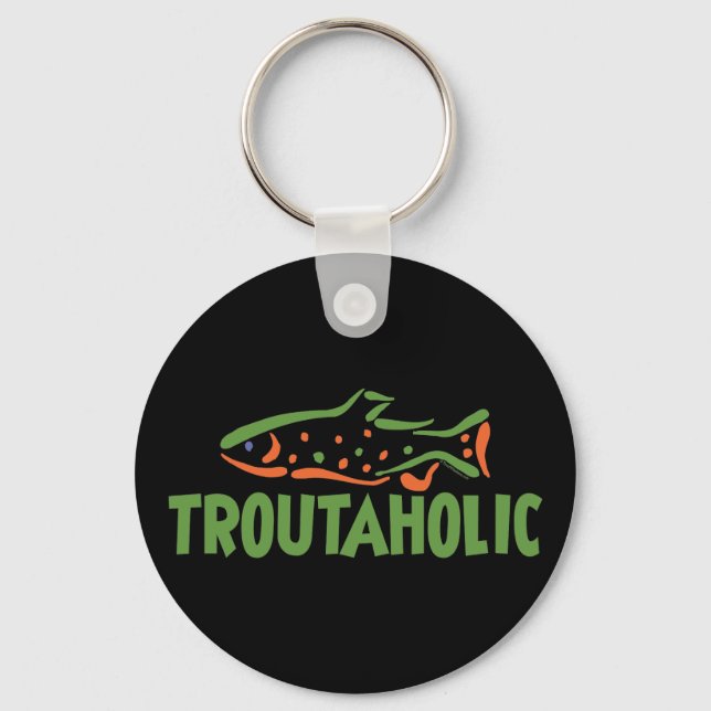 Trout Fisherman Fishing Keychain (Front)