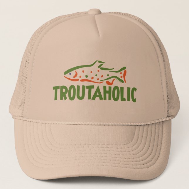 Trout Fisherman Fishing Trucker Hat (Front)