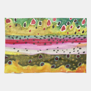 Trout Fisherman Kitchen Towel