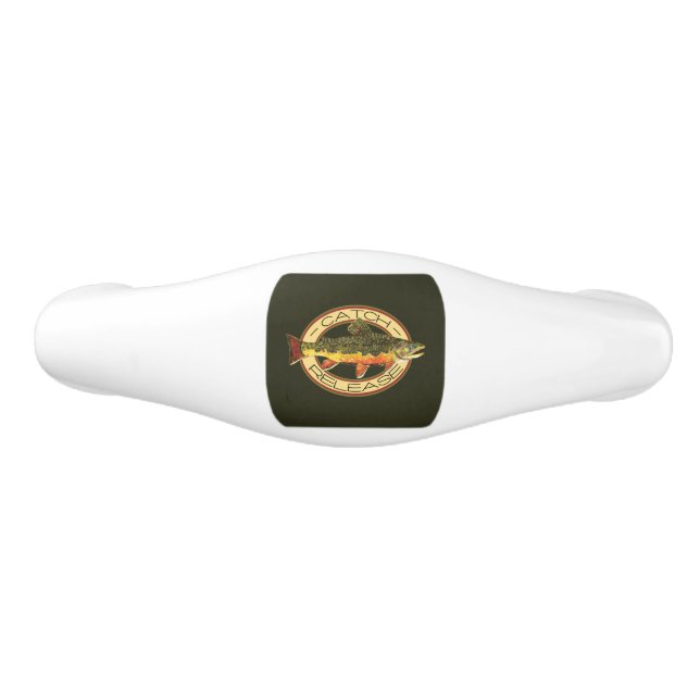Trout Fisherman's Ceramic Drawer Pull (Front)