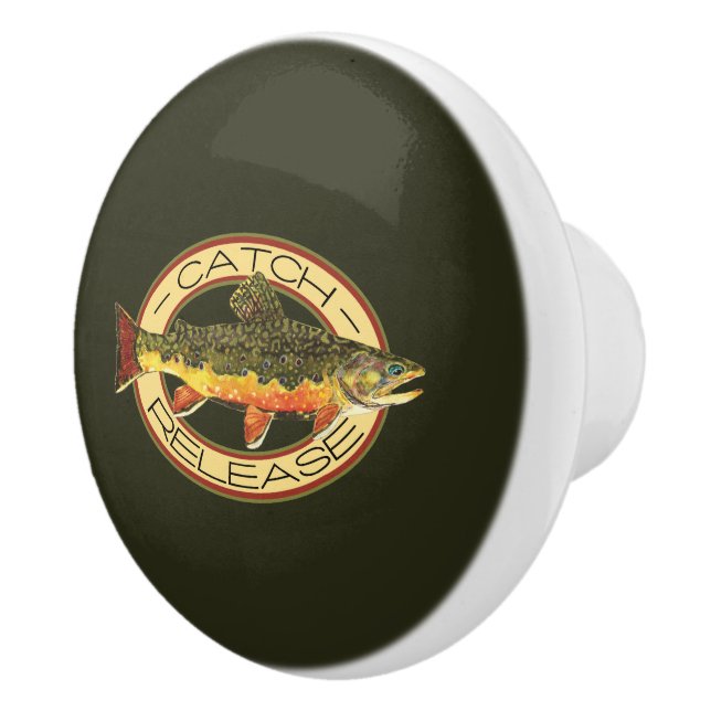 Trout Fisherman's Ceramic Knob (Right)