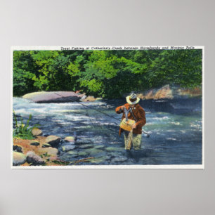 Trout Fishing at Catherine's Creek Poster