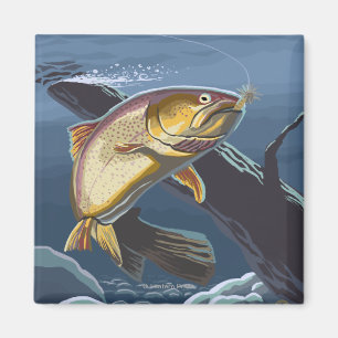 Trout Fishing Cross-Section 2 Magnet
