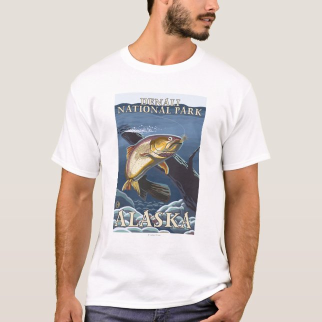 Trout Fishing Cross-Section 3 T-Shirt (Front)