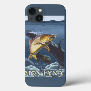 Trout Fishing Cross-Section - Montana iPhone 13 Case