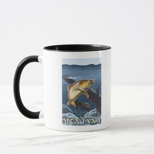 Trout Fishing Cross-Section - Montana Mug (Left)