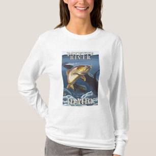 Trout Fishing Cross-Section - Payette River, T-Shirt