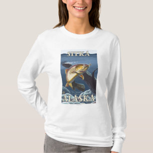 Trout Fishing Cross-Section - Sitka, Alaska T-Shirt