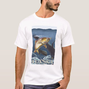 Trout Fishing Cross-Section- Vintage Travel T-Shirt
