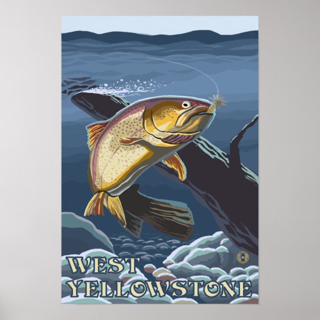 Trout Fishing Cross-Section - West Yellowstone, Poster (Front)