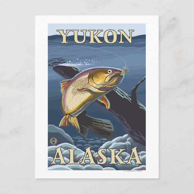 Trout Fishing Cross-Section - Yukon, Alaska Postcard (Front)