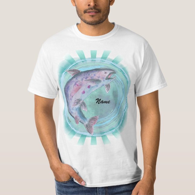 Trout Fishing custom  t-shirt (Front)