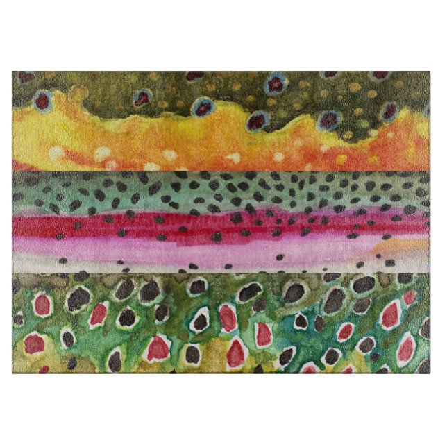 Trout Fishing Cutting Board (Front)