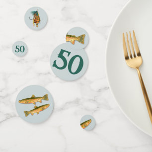 Trout Fishing Fishermans Birthday Confetti
