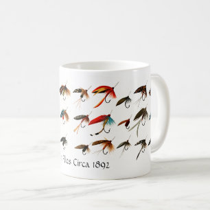 Trout Fishing Fly Lures Mug - Flies from 1892
