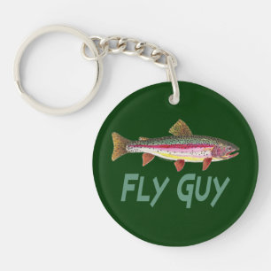 Trout Fishing Keychain