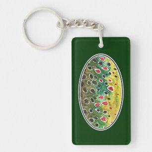 Trout Fishing Keychain