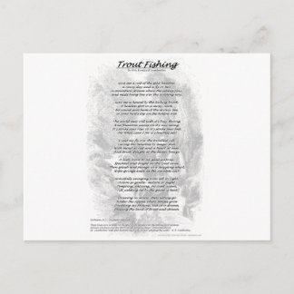 Trout Fishing Poem w/ engraving background Postcard