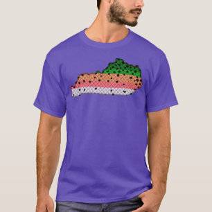 Trout Fishing Rainbow Trout Pattern Kentucky State T-Shirt