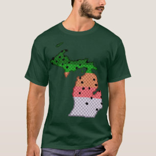 Trout Fishing Rainbow Trout Pattern Michigan State T-Shirt
