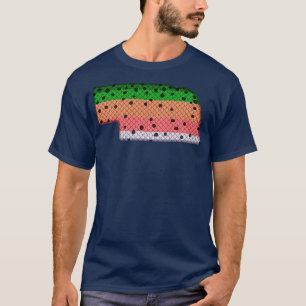 Trout Fishing Rainbow Trout Pattern Nebraska State T-Shirt