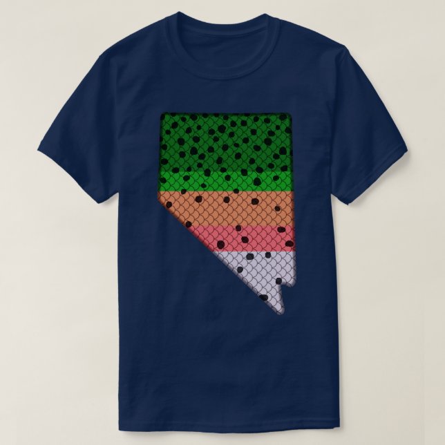 Trout Fishing Rainbow Trout Pattern Nevada State M T-Shirt (Design Front)