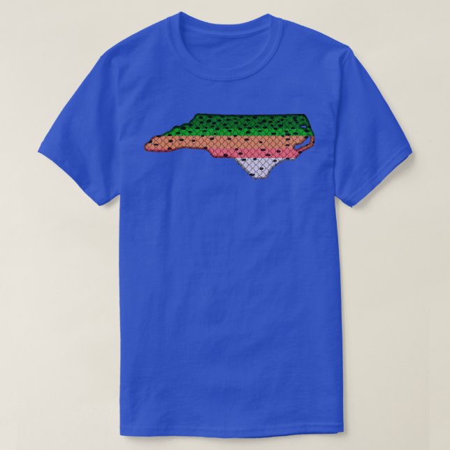 Trout Fishing Rainbow Trout Pattern North olina St T-Shirt (Design Front)