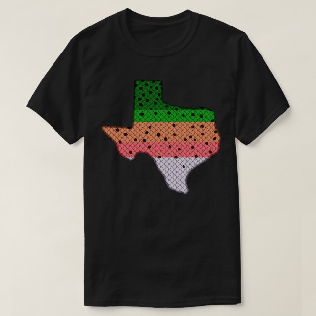 Trout Fishing Rainbow Trout Pattern Texas State Ma T-Shirt (Design Front)