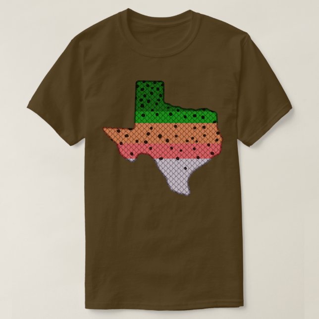 Trout Fishing Rainbow Trout Pattern Texas State Ma T-Shirt (Design Front)