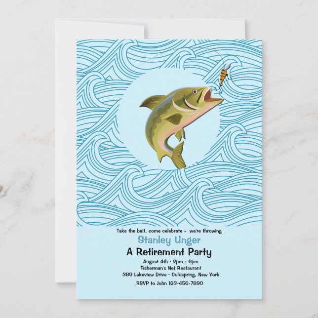 Trout Fishing Retraite Party Invitation (Devant)