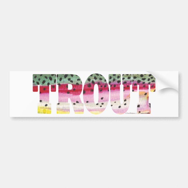 Trout Fly Fishing Bumper Sticker (Front)