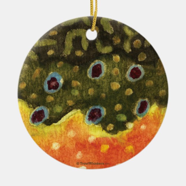 Trout Fly Fishing Ceramic Ornament (Front)