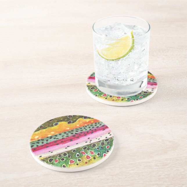 Trout Fly Fishing Coaster (Side)