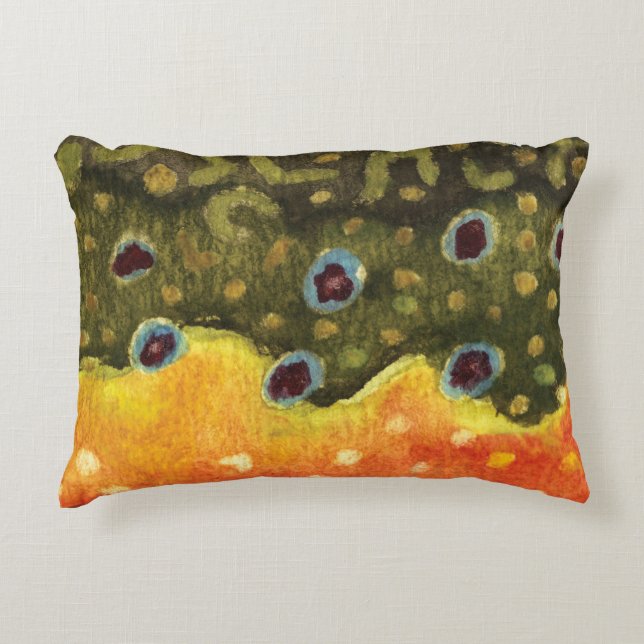 Trout Fly Fishing Decorative Pillow (Front)