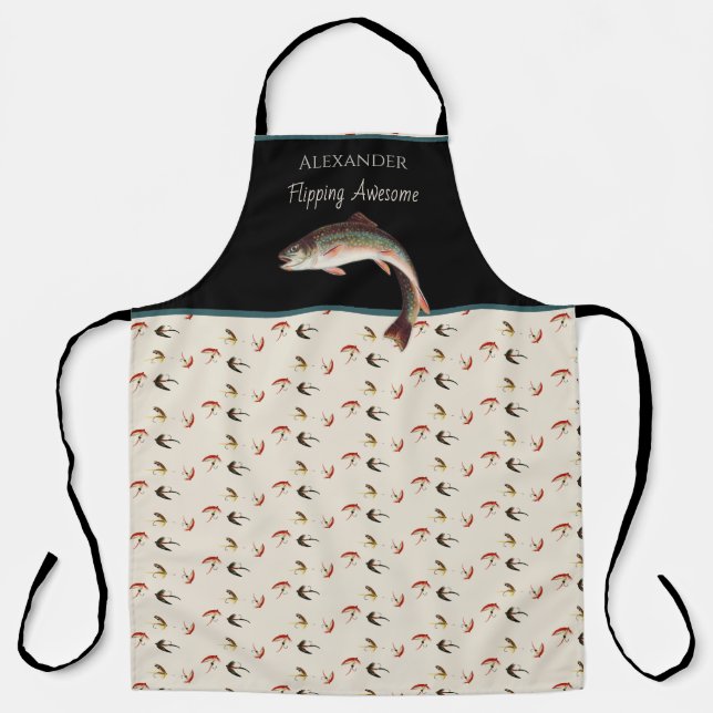  Trout Fly Fishing Fishermen Flipping Awesome  Apr Apron (Front)