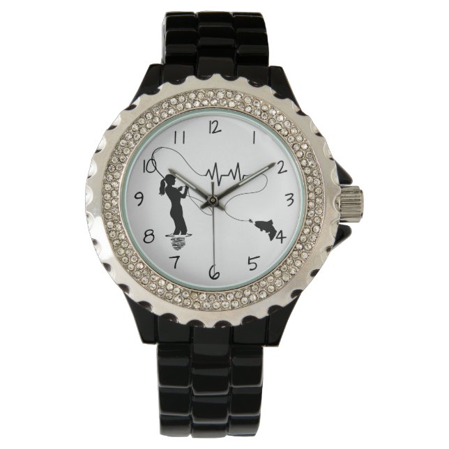 Trout Fly Fishing Heartbeat Watch (Front)