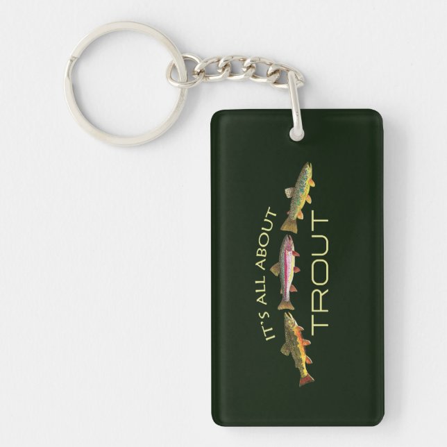 Trout Fly Fishing Keychain (Front)