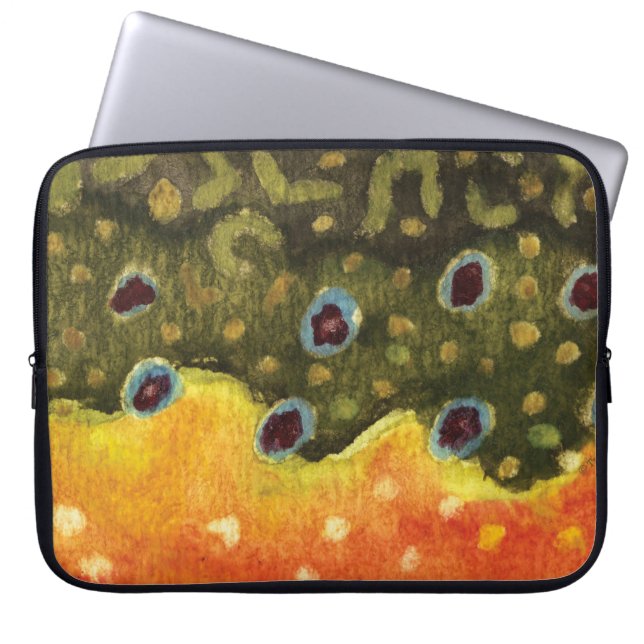 Trout Fly Fishing Laptop Sleeve (Front)
