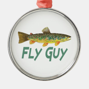Trout Fly Fishing Metal Ornament