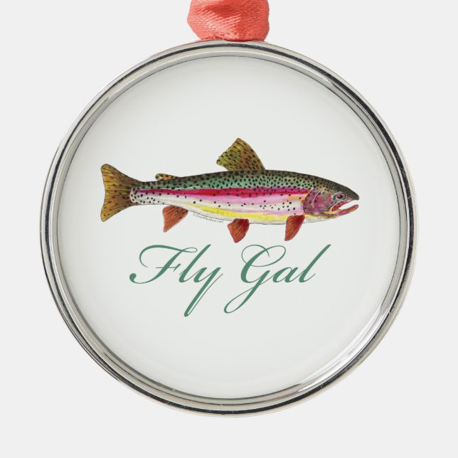 Trout Fly Fishing Metal Ornament (Front)