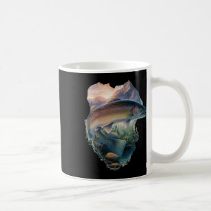 Trout Fly Fishing Mountains Nature Fisherman  Coffee Mug