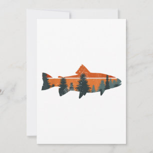 Trout Fly Fishing Nature Outdoor Fisherman Invitation