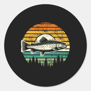 Trout Fly Fishing Outdoor Forest Nature Wildlife V Classic Round Sticker