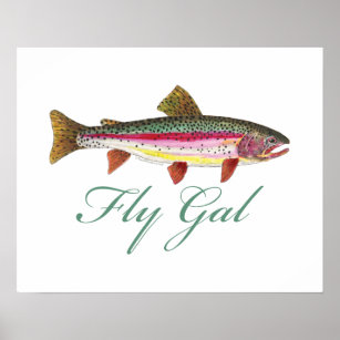 Trout Fly Fishing Poster