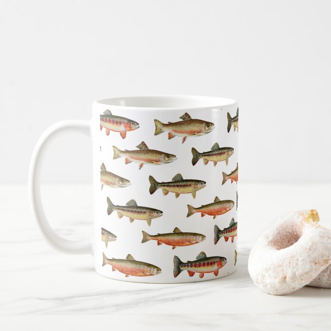 Trout Galore Fishing Coffee Mug (With Donut)
