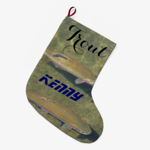 Trout Holiday Stocking Personalized Name Fishing
