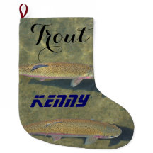 Trout Holiday Stocking Personalized Name Fishing