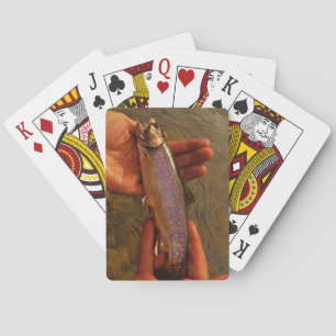 Trout in Hands Playing Cards